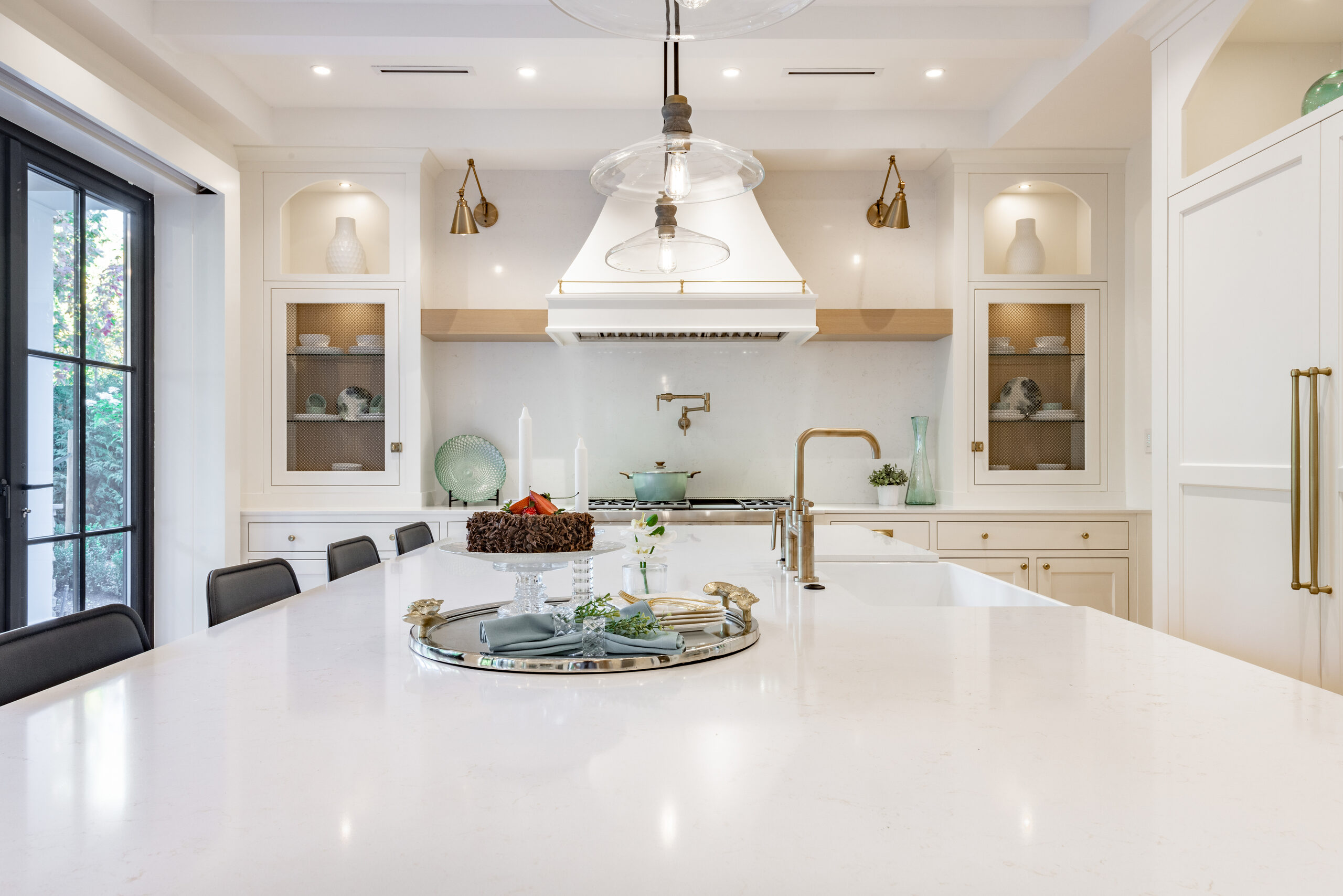 Range hood and display cabinets